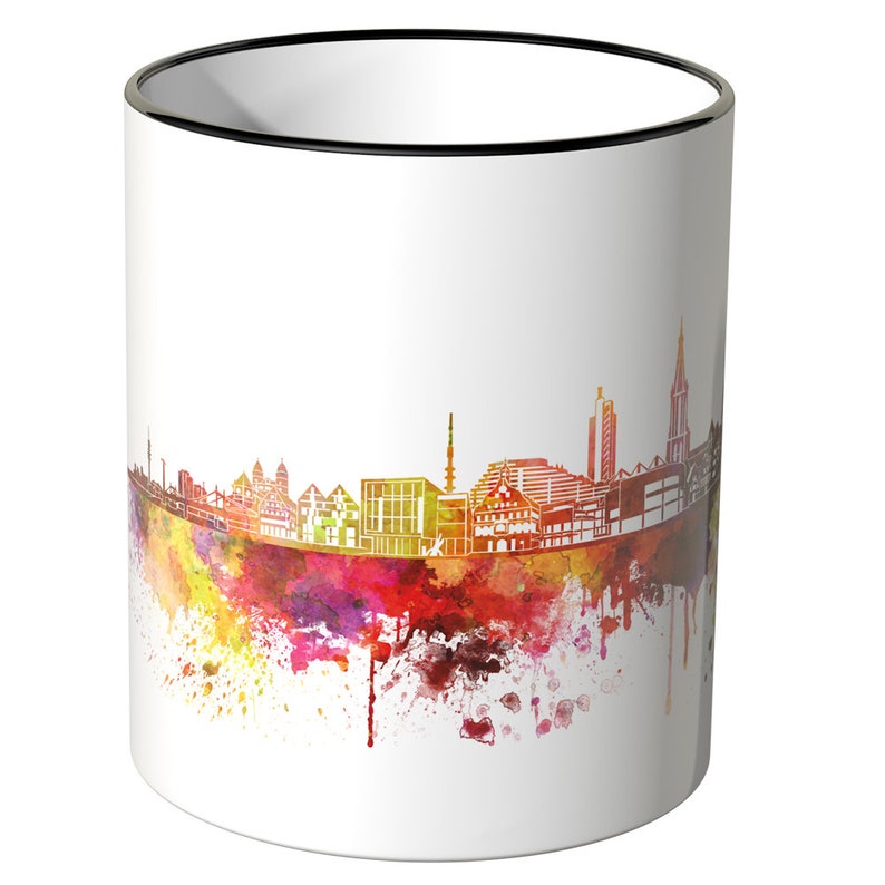 WANDKINGS Tasse Aquarell Skyline Ulm 100 % Made in Germany Bild 3