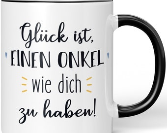 JUNIWORDS Tasse "Glück ist, einen Onkel wie dich zu haben!" - 100 % Made in Germany