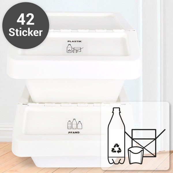 WANDKINGS "Waste Stickers" - 42 stuks - 100% Made in Germany verschillende talen
