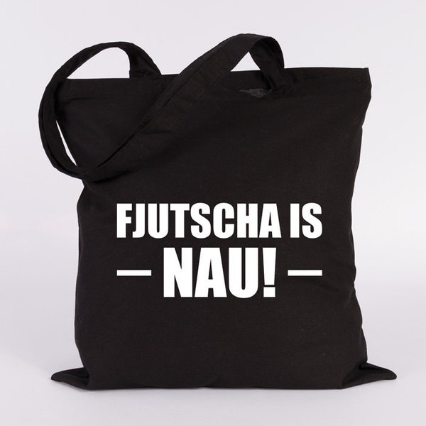 JUNIWORDS Jute bag motif "Fjutscha is nau!" - 100 % Made in Germany