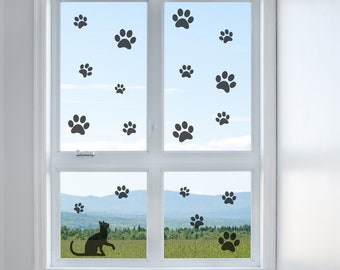 WANDKINGS "Fensteraufkleber Katze" A4 Set- 100 % Made in Germany