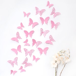 12x WANDKINGS 3D-Schmetterlinge rosa mit Muster 100 % Made in Germany Bild 1