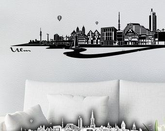 WANDKINGS Wandtattoo Skyline Ulm mit Fluss - 100 % Made in Germany