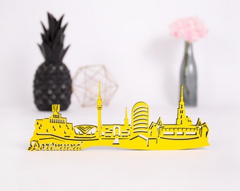 KLEINLAUT 3D-Skyline "Dortmund" aus Holz in verschiedenen Farben - 100 % Made in Germany