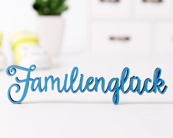 KLEINLAUT Holz-Schriftzug "Familienglück" - 100 % Made in Germany