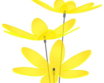 SUNPLAY sun catcher 3x 20 cm lotus flowers in yellow - 100% Made in Germany