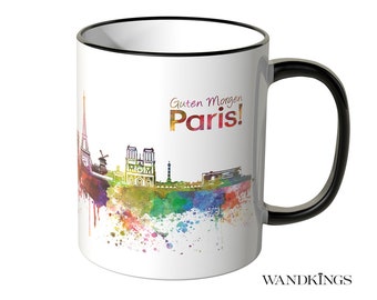 WANDKINGS Cup "Watercolor Skyline Paris" - 100% Made in Germany