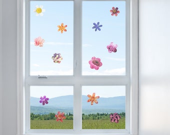 WANDKINGS "Fensteraufkleber Blumen" A4 Set- 100 % Made in Germany