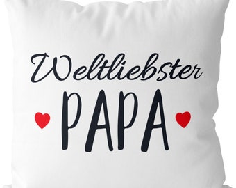 Coussin JUNIWORDS "World's Favorite Papa" - 100% Made in Germany