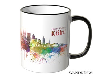 Tasse WANDKINGS "Watercolor Skyline Cologne" - 100% Made in Germany