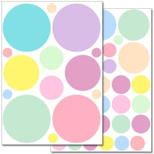 WANDKINGS "Pastel Dots" Wall Sticker A4 Set - 100 % Made in Germany