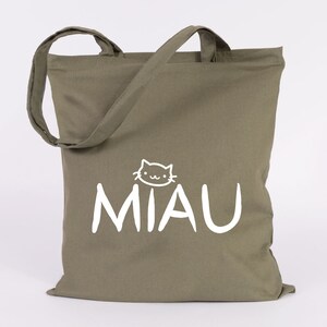 JUNIWORDS jute bag "MIAU" with a cute cat's head - 100% Made in Germany