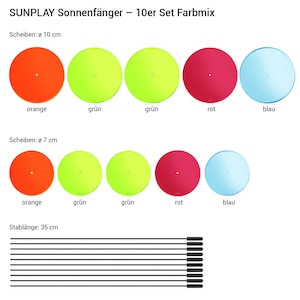 Attrape-soleil SUNPLAY 5x 7 cm 5x disques de 10 cm dans un mélange de couleurs 100% Made in Germany image 2