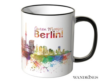 WANDKINGS Tasse "Aquarell Skyline Berlin" - 100 % Made in Germany