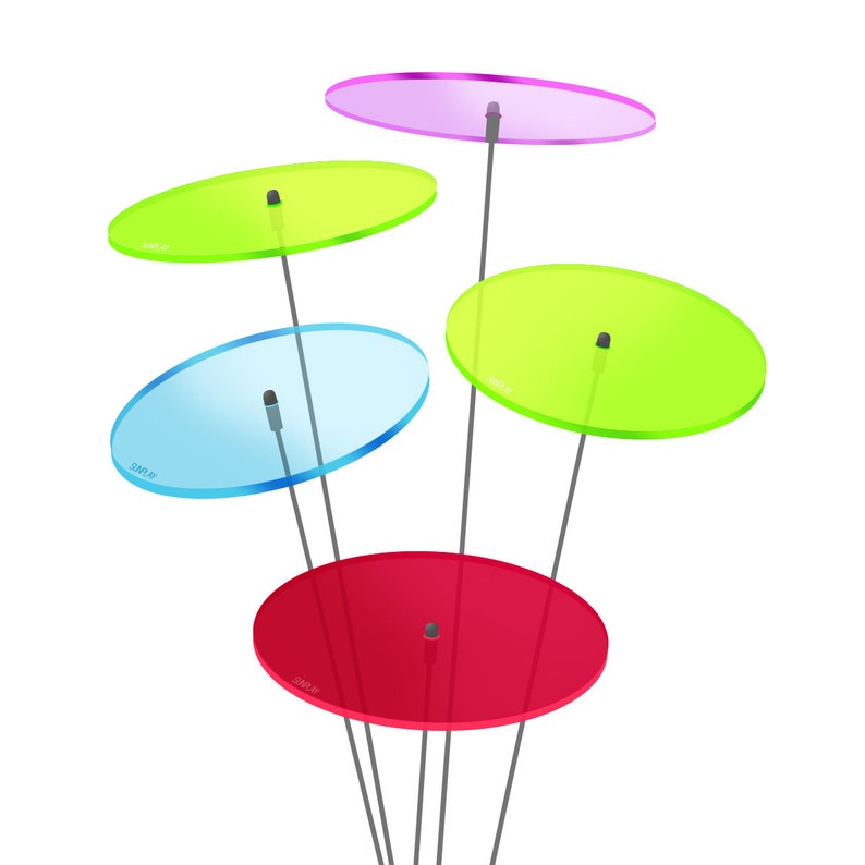SUNPLAY sun catcher Ø 10 cm sets of discs in different colors 100% Made in Germany Scheiben im 5er Mix