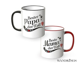 SONDERVERKAUF Tassen Set "Beste Mama & Bester Papa der Welt" - 100 % Made in Germany