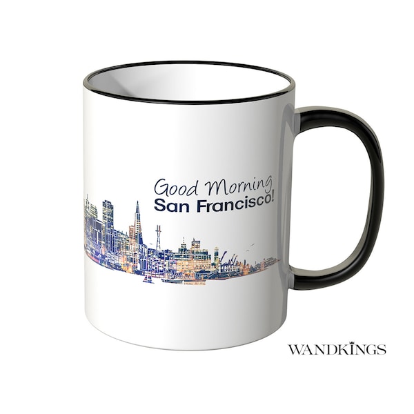 WANDKINGS Tasse "Nachtlichter Skyline San Francisco!" - 100 % Made in Germany