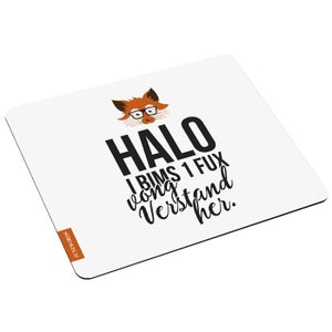 JUNIWORDS Mousepad halo I Bims 1 Fux Vong Verstand her. 100 % Made in Germany Bild 2