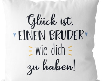 JUNIWORDS pillow "Happiness is having a brother like you!" - 100% Made in Germany