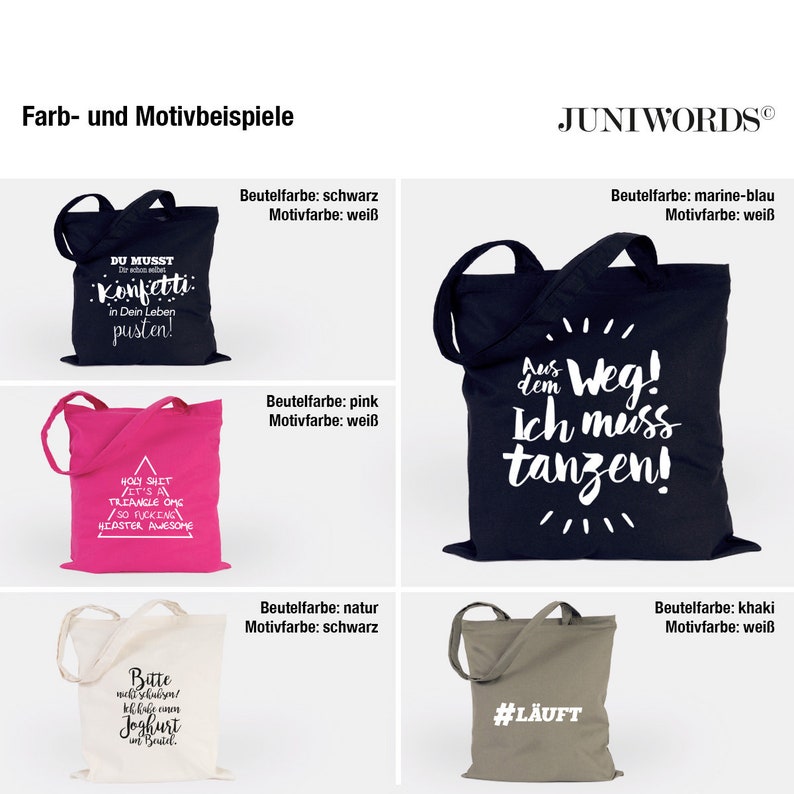 JUNIWORDS Jute Bag Please do not push I have a yogurt in my bag. 100% Made in Germany image 3