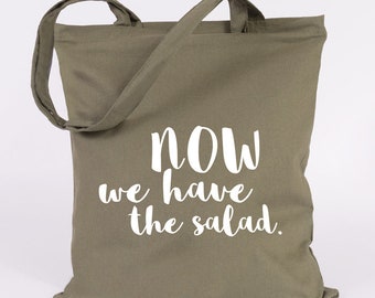 JUNIWORDS Jutebeutel Motiv "now we have the salad" - 100 % Made in Germany