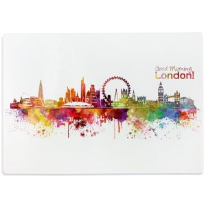 WANDKINGS glass cutting board Skyline London 100% Made in Germany image 2