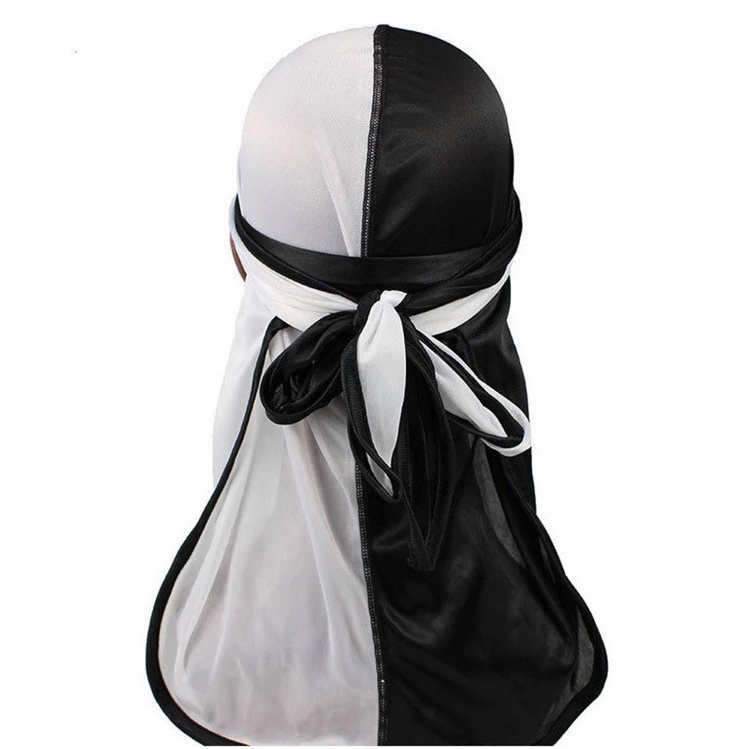 White/black Two Tone Satin Durag - Etsy