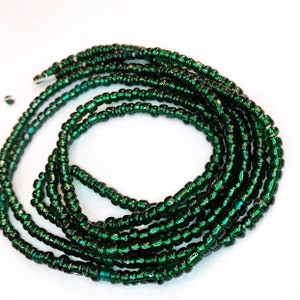 Dark Wicked Green waist beads/belly beads/ waist chains/ African waist beads/ tummy waistlet/ solid color waist beads/ green waist beads