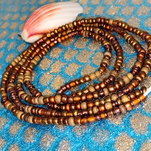 Brown Mermaid waist beads/FREE SEA SHELL sea inspired bead/african waist beads/ mahogany waist bead/belly beads/ waist chains/tummy waistlet