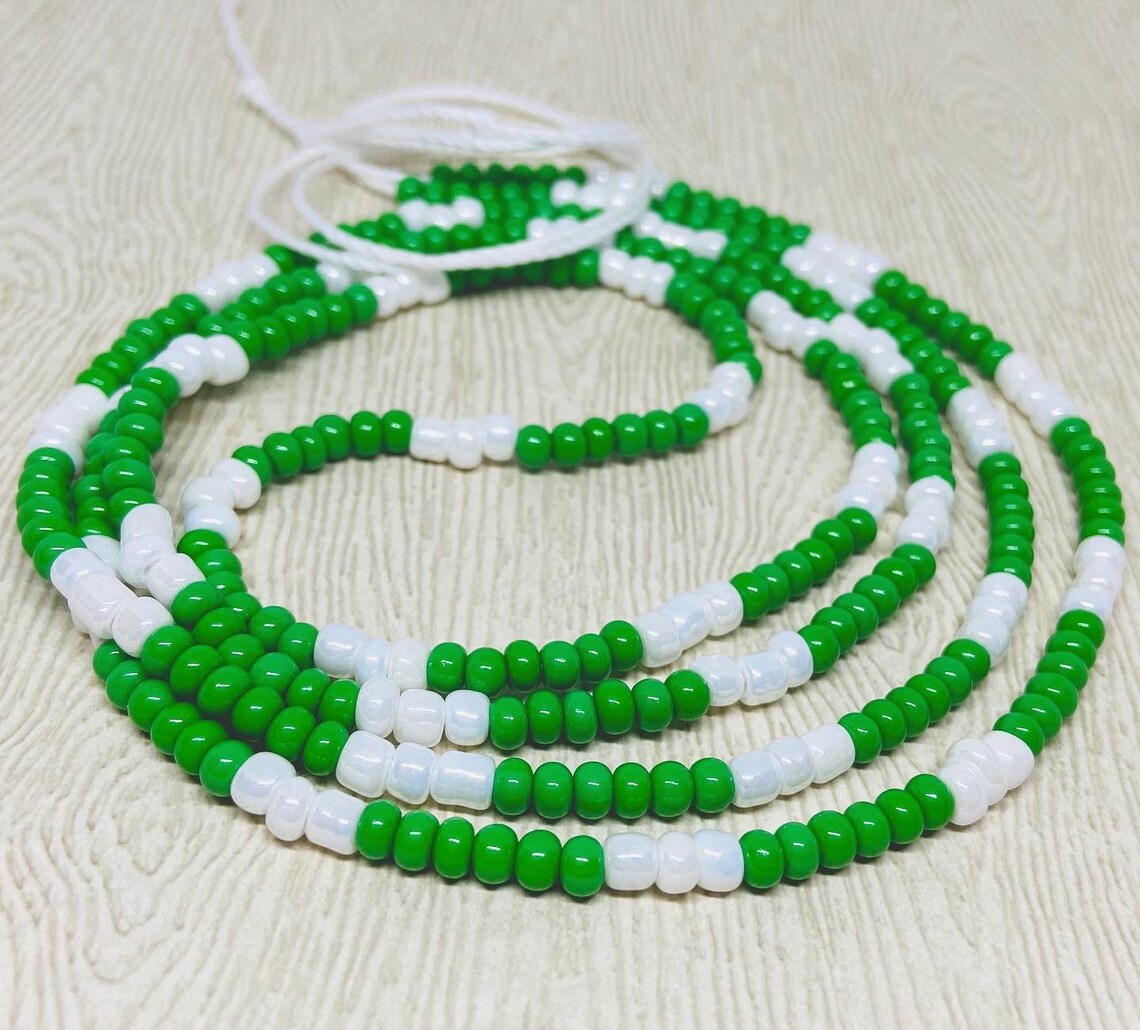 Nigeria Inspired Waist Bead/ African Style/ FREE Flag/ Tummy Etsy