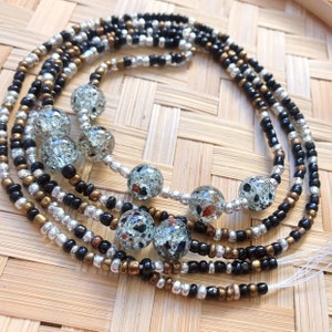 African Nightz waist beads| waist chain| African inspired| black waist bead| gold & silver