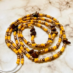 Sacral Goddess/Svadhishthana waist beads/tigers eye waist bead/yellow & gold bead/ waist chains/  African waist beads/ waistlet/ belly chain