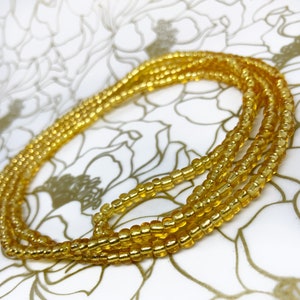 Golden Goddess waist beads/belly beads/ waist chains/ African waist beads/ tummy waistlet/ solid color waist beads/ gold waist beads