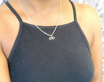 Infinity charm symbol necklace/ gold plated forever infinity sign pendant jewelry/