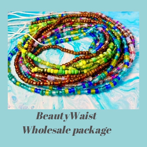 Wholesale 34 Inches 5 strands stretching African Waist Beads Multicolor waist. Wholesale 34 Inches 5 strands stretching African Waist Beads Multicolor waist.