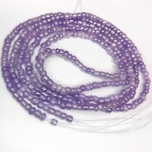 Lavender Water waist beads/belly beads/ waist chains/ African waist beads/ tummy waistlet/ purple waist beads/ solid color waist beads