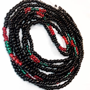 Black Unity waist beads/belly beads/ waist chains/ African waist beads/ waistlet/ black waist beads/ black love jewelry/ African history