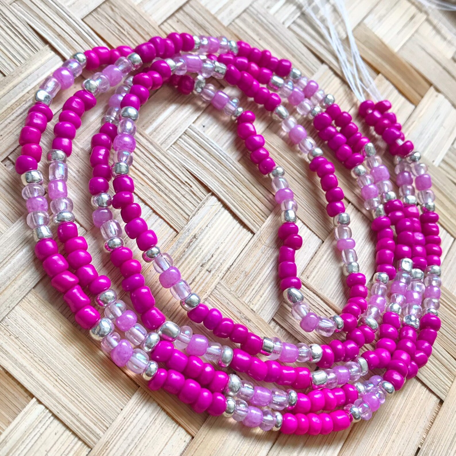 Pink Lush Waist Beads/ Tummy Belly Beads/multi Color Waist Etsy