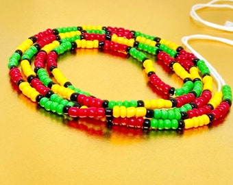 Ghana country inspired waist bead/ African style/ FREE flag/ tummy waistlet/ waist chain/ cute waist beads/ weight loss waist beads