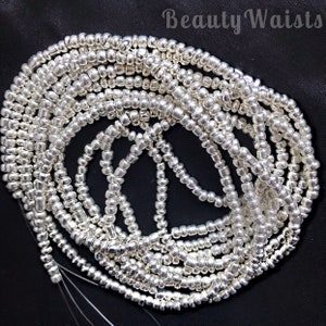 Silver Panther waist beads/ belly beads/ waist chains/ African waist beads/ tummy waistlet/ waist bead/ silver solid color waist bead