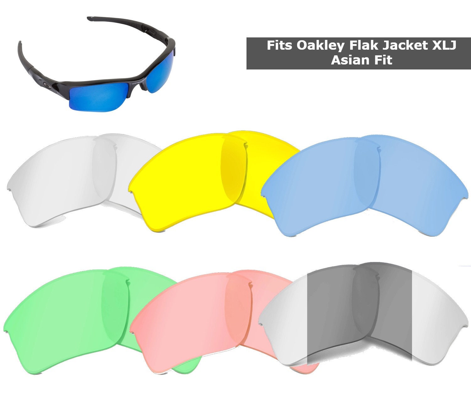 Buy Fits Oakley Flak Jacket XLJ Asian Fit Replacement Lens Kit UV Online in  India - Etsy