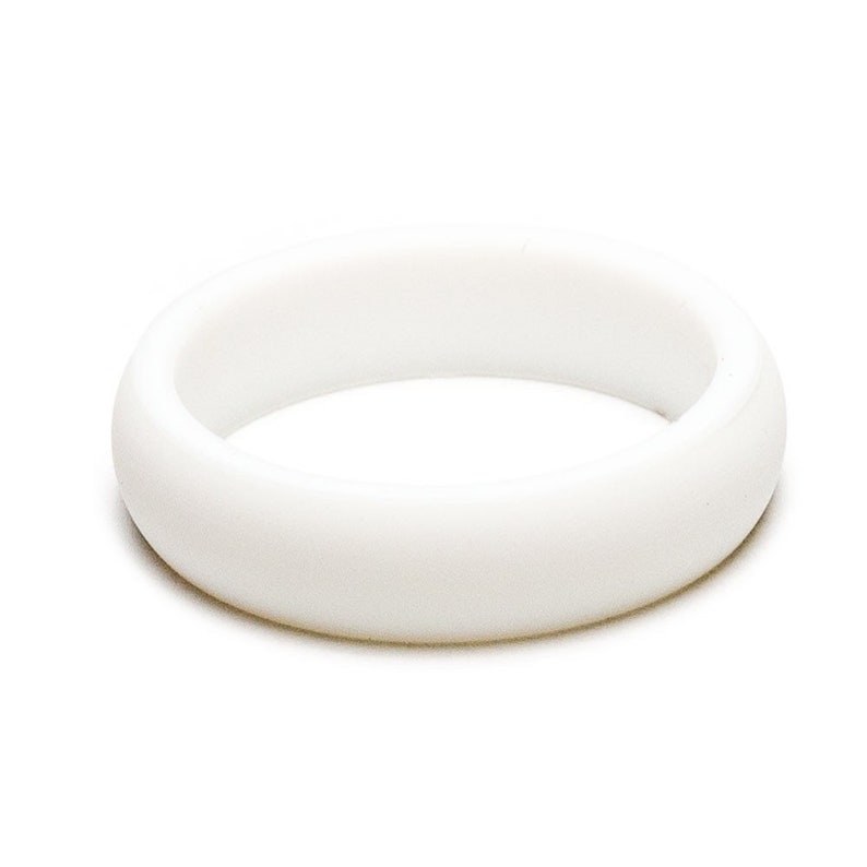 AthletesMilitaryPoliceElectriciansGym Rubber Workout Band For Active MenWomenUnisex White Silicone Wedding BandRing 3mm