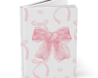 Coquette Pink Journal Gift for expectant Mom, Hopeless Romantic Wedding Planner, Thoughtful Sweet 16 Notebook, Ribbons and Baby Girl Moments