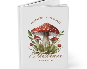 Nature Lovers Mushroom Journal, Whimsical Guest Book for Lake House Memories, Botanical Gift for Gardeners and Journalists, Cottage Core