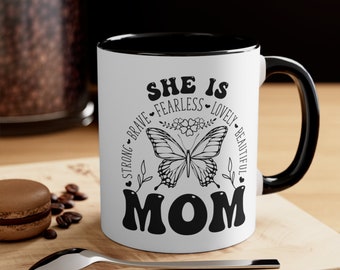 MOM Coffee or Tea Mug, Mothers Day or Birthday gift for the Exceptional woman in your life, Beautiful 11oz Ceramic Mug in five color choices