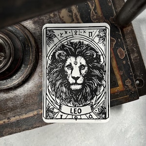 Sternzeichen Löwe Linoldruck | original Linolschnitt | handgemachter Druck A6 Postkarte | kleine Geschenkidee | weltweit kostenloser Versand