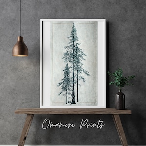 Stampa linoleografica su abete di Douglas in verde | stampa fatta a mano | idea regalo speciale | carta himalayana fatta a mano | Natura Foresta | Spedizione gratuita