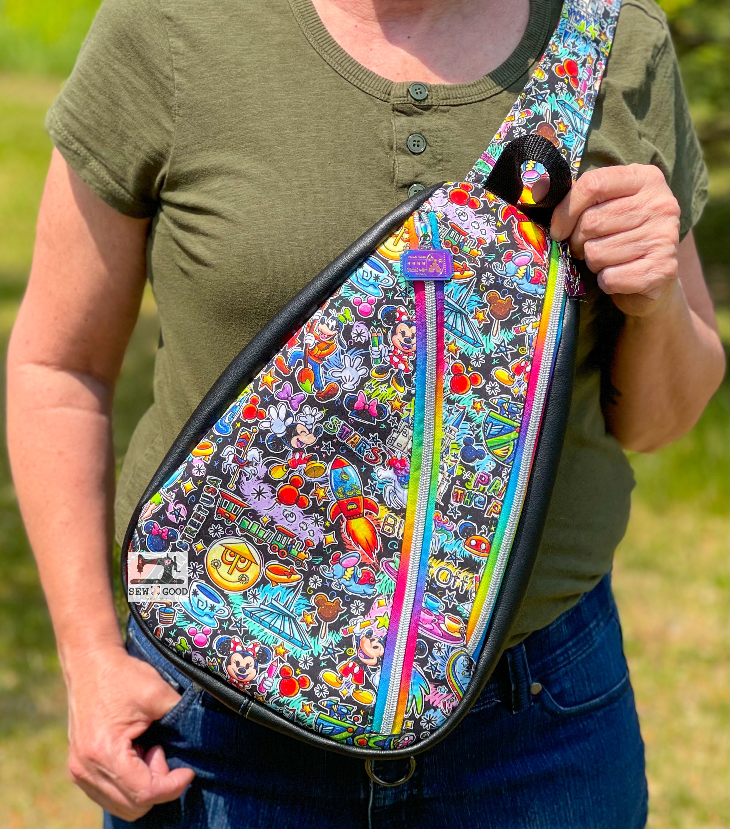Park Sling Backpack Paint in the Park Park Hopping Bag Carry on Bag Luggage Everyday Bag Purse Handbag Etsy