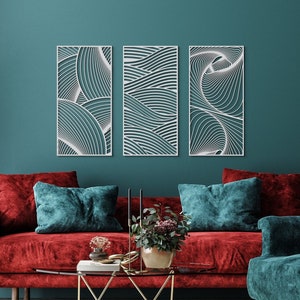 Surf Wall Art, Ocean Wall Art, 3d Wall Art, Surf Decor, Nautical Wall Art, Abstract Ocean Art, 3 Piece Wall Art, Surreal Wall Art