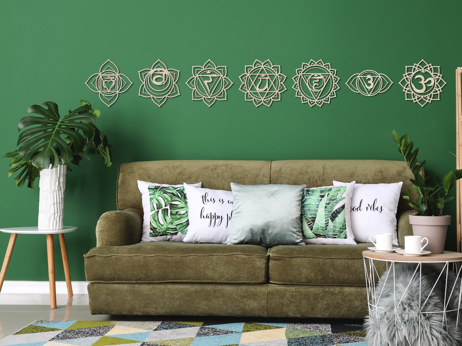 Seven Chakra Wall Art Set Chakra Wall Decor Chakra Symbols Etsy